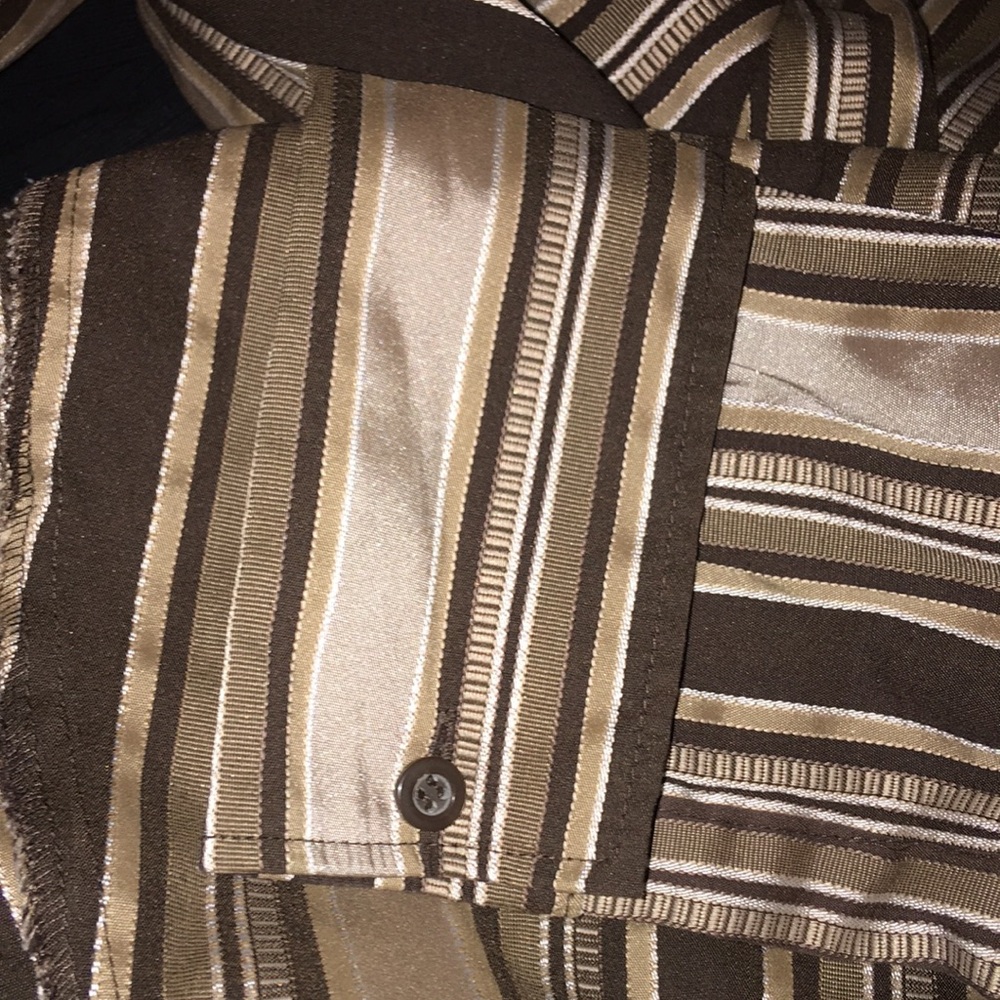 MUST GO PRICING New York & Co Stretch Brown Collared Button Down Long Sleeve M - Picture 8 of 8